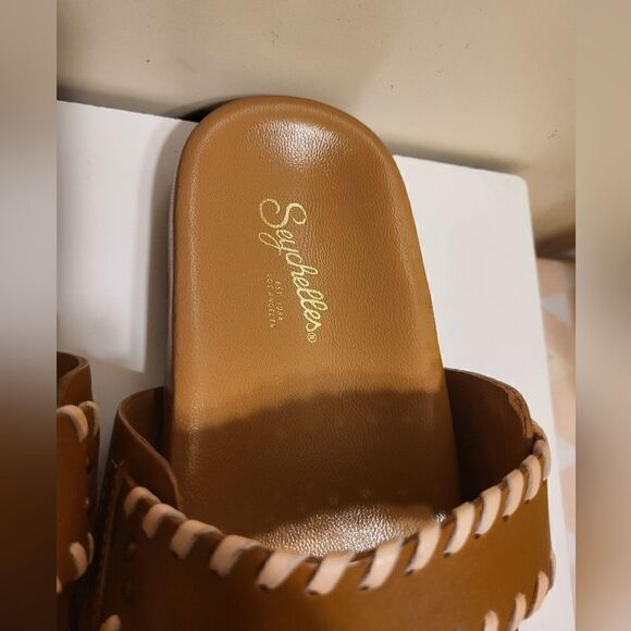 New Seychelles Los Angeles "Catch A Wave" Leather Slide Sandals Sz.6 Ret. $109 - Picture 4 of 7